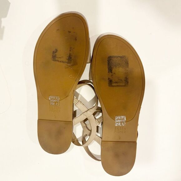 Eileen Fisher Demo Sandals Size 9 Nude Leather $148.00 - Picture 8 of 9